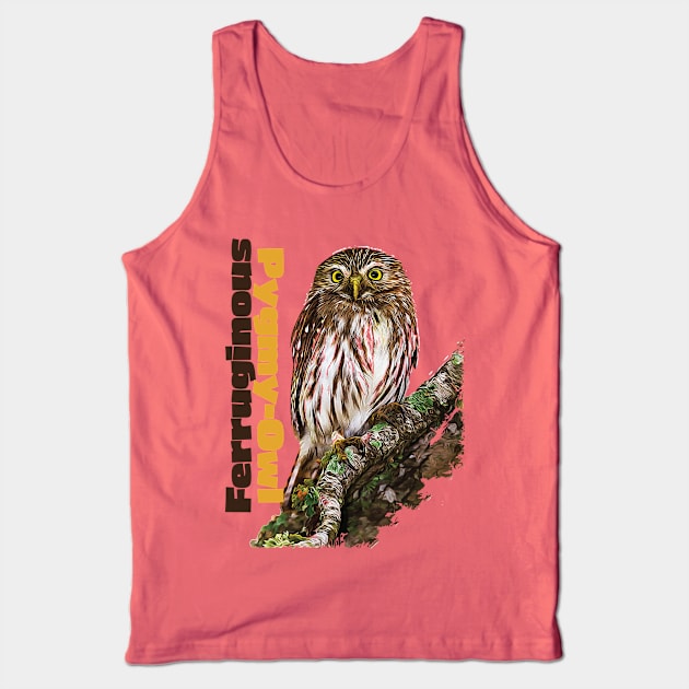 Ferruginous Pygmy-Owl color Tank Top by Ripples of Time